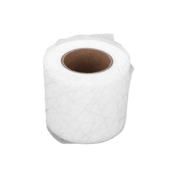 Tulle Rulle Symfoni Spindel Rörigt Nät Tulle Rulle DIY Båge Hårprydnad Material Band Vit