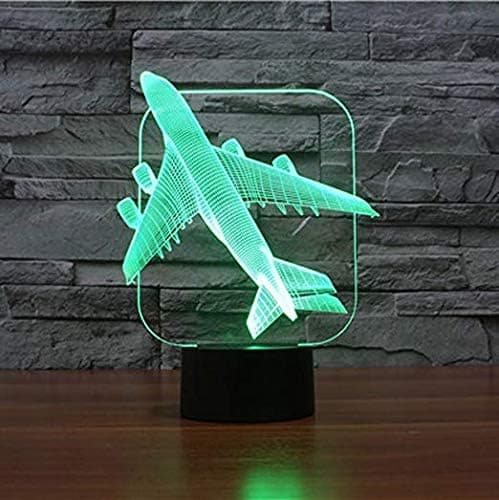 3D Flygplan Helikopter Nattlampa Illusion Natt