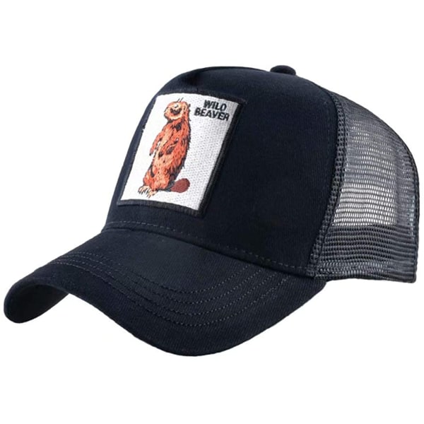 Unisex Djur Mesh Trucker Hat Snapback Broderad Patch Ba R