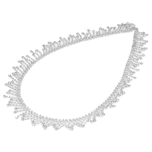 Rhinestone Fringe 1 Yard Elegant Style Highly Durable Exquisite Glossy Eco Friendly Rustproof Widely Used Rhinestone TrimOblique Circular Rhinestone