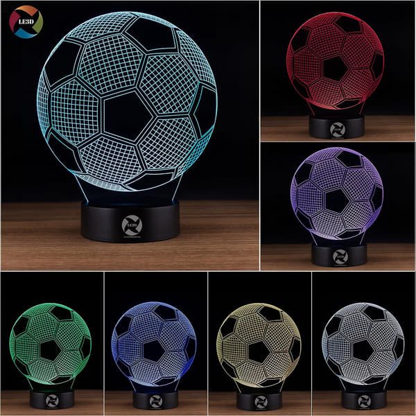 3D Optisk Illusions Natlampe - 7 LED Farveskiftende Lampe