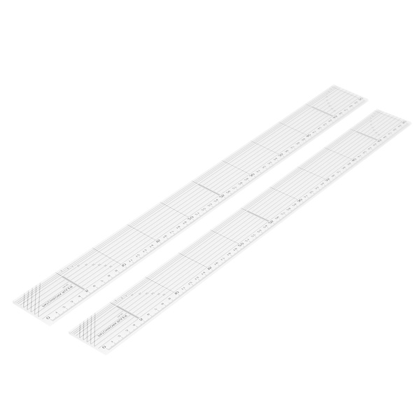 2 stk. Quiltelinealer Transparent Akryl 5x50cm Professionelle Quiltere Tilbehør til DIY Håndværk Syning