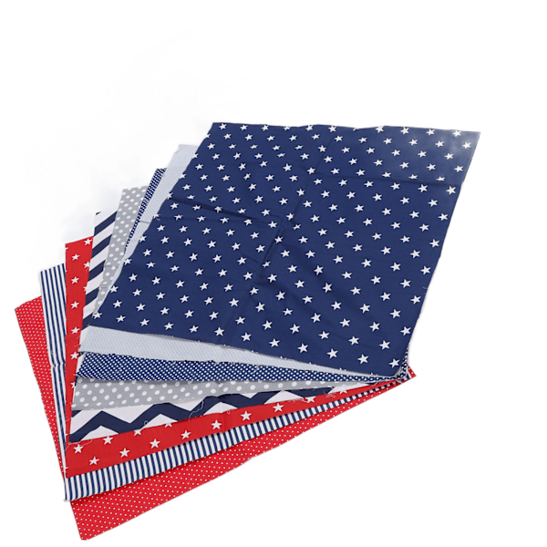8 st Quiltingtyg Mjuk Andningsbar Hudvänlig Bomullssömnadstyg för DIY Hantverk Kläder 50x50cm Blå Röd