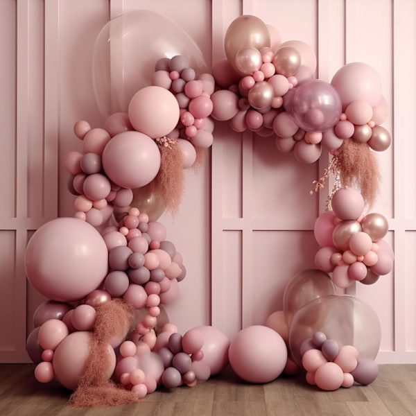 130 st dammrosa ballonger i olika storlekar 18\" 12\" 10\" 5\" ballongbågsset perfekt för födelsedagsfest, examen, babyshower, bröllop, Holi Dusty Pink