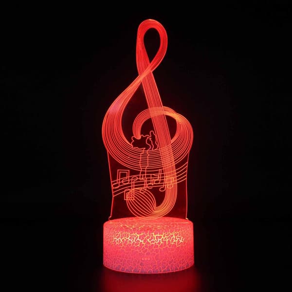 Nattlampe for barn, 3D-visualisering 7 farger + 16 farger