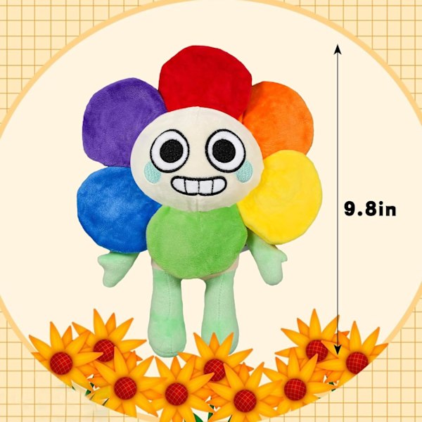 Dandy's World Plysj, 9,8\" Søt Solsikke Plysj Pute Hjemmedekor Bursdag Valentinsgave til Fans og Barn