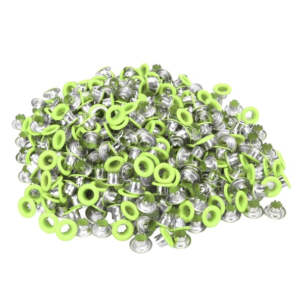 500 stk. trykknapper i jernmateriale, flade, glatte, lyse overflader, lette, farverige syknapper YK4/5C22 (fluorescerende grøn)
