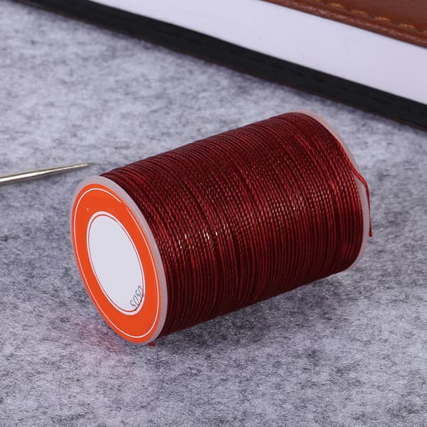 120M Længde 0,55mm Polyester Læder Syet Vokset Tråd Snor Håndarbejde Håndværk (Mørkerød)