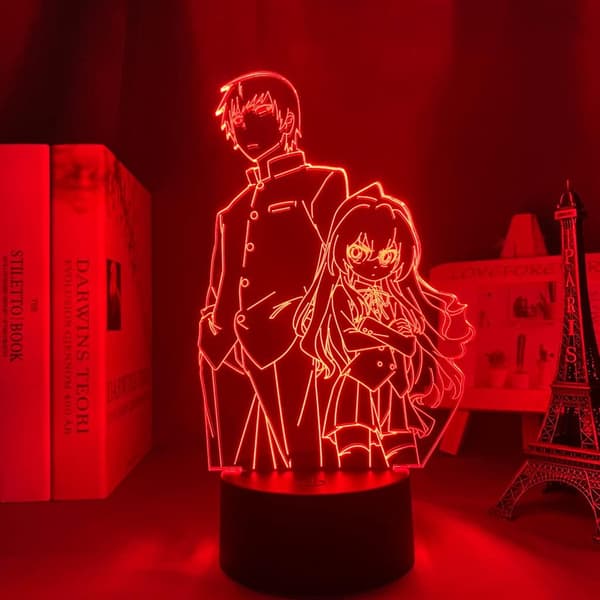 Toradora 3D Optisk Illusion LED Natlampe Anime Figur Xm