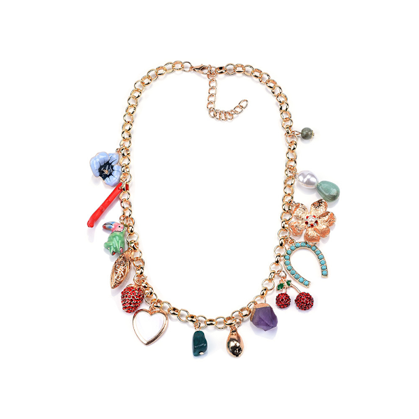 Kvinnors blommiga legering halsband diamant boho halsband, bästa Gi
