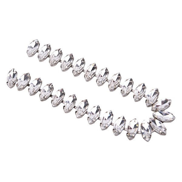 1 Yard (90cm) Kristallglas Sy På Strass Kedja Trimning DIY Kläder Dekoration Vit Strass