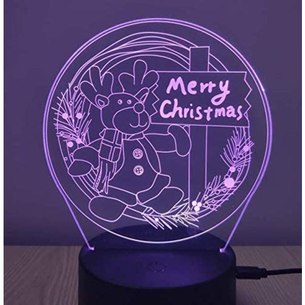 3D Ild Dinosaur Natlampe Illusion Soveværelse Lampe med USB Kabel Julegave Fødselsdag Gave til Far Søn Nevø Sønnesøn og kan også bruges til Hjem