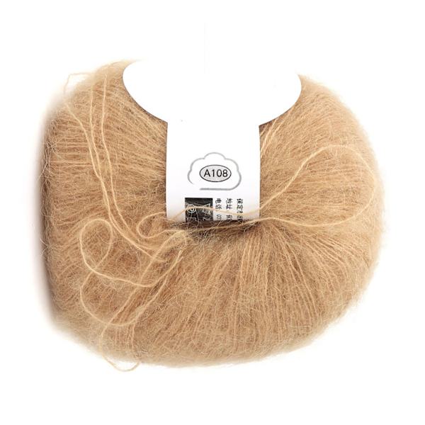 Populær blød mohair pashm strik angora lang uldgarn varm (khaki)