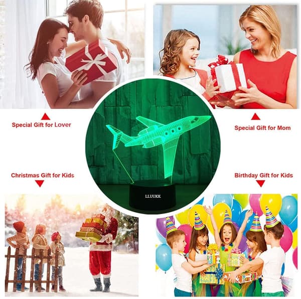 Visuell 3D Skrivebordslampe Fly Fly Leker Borddekor