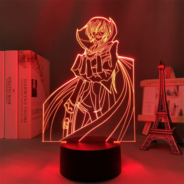 3D-lampa Anime Code Geass Lelouch Lamperouge Akryl Led Ljus