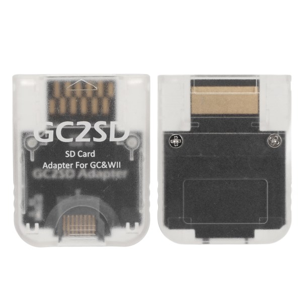 GC2SD-kortläsare Plug and Play Bärbar Professionell Spelkonsol Micro Lagringskort Adapter för Wii för GC Transparent