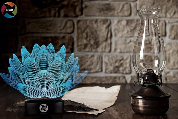 3D Optisk Illusions Natlampe - 7 LED Farveskiftende Lampe