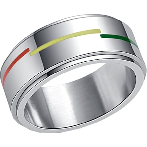 Unisex Voksen Rustfrit Stål Regnbue LGBT Stolthed Spinner Ring 8MM--US10