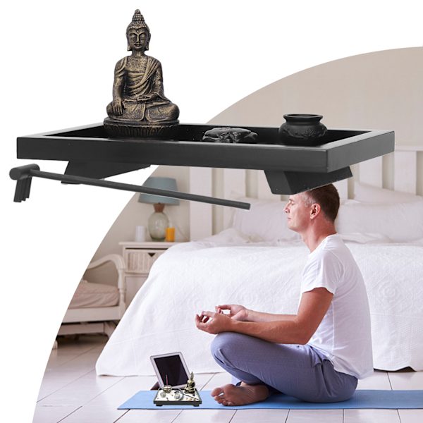 Zen Have Sand Sten Incensepinde Buddha Statue Hjem Desktop Dekoration Ornamenter