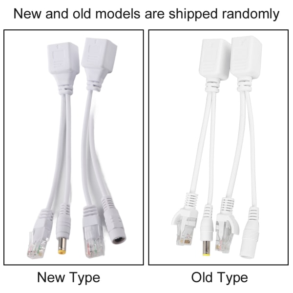 10 paria IP-kameran POE RJ45 -kaapeli Power Over Ethernet -sovitin Injektori Splitter DC 12 V