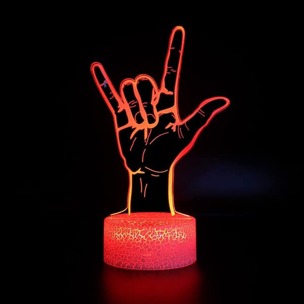 3D Natlampe LED Illusion Skrivebordslampe 7 Farveskift