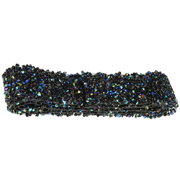 Diamant Mesh Wrap Rull Sparkle Krystall Rhinestone Bånd Bryllupsdekorasjon (Blå & Svart)