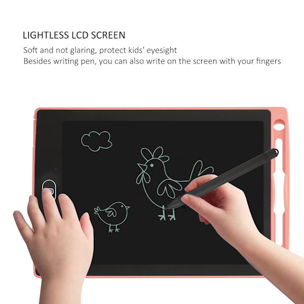 Kannettava LCD-elektroninen kirjoitustaulu Lasten piirustustaulu (10\" Pinkki lukitusnäytöllä)