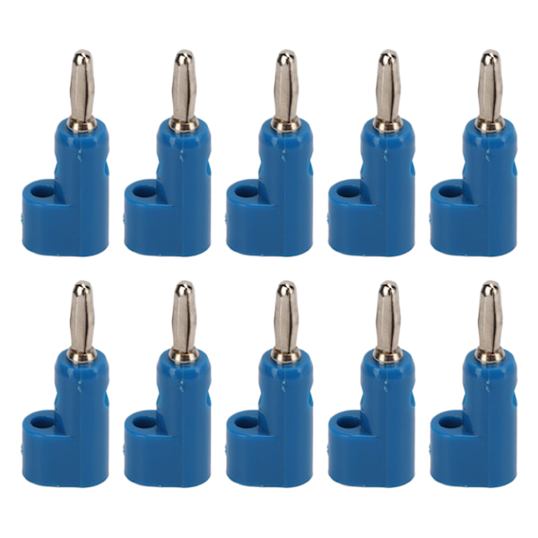 10 st/set 4mm Lödfria Bananpluggar Stapelbara Öppna Skruvar 30V AC‑60V DC Max 27A för Elektronik Industriutrustning Blue