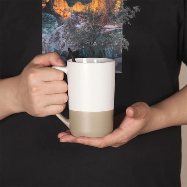 16 OZ Stor Kaffe Mugg, Två Färgkombination Stor Keramik Te