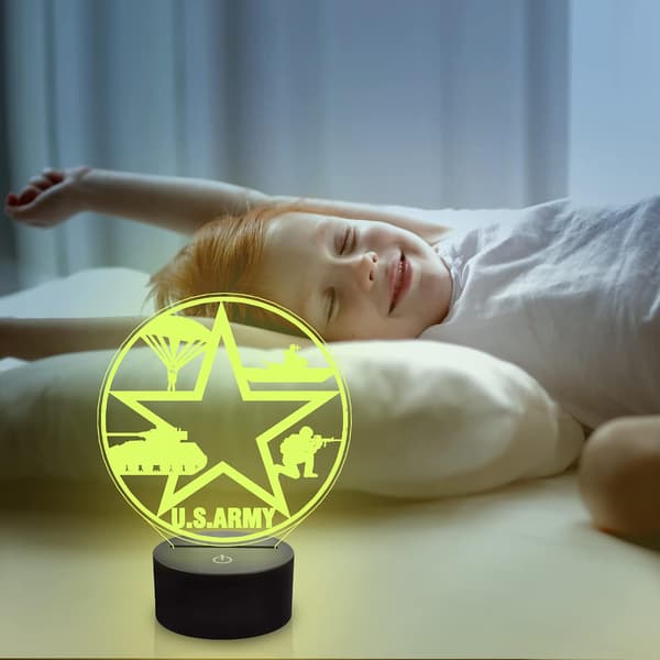 3D Natlampe til US Army Militær, 16 Farver Skift Smart