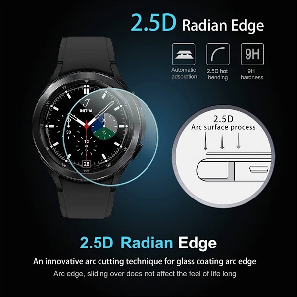 Skærmbeskytter til Samsung Galaxy Watch 5 (44mm), 2.5D 9H hærdet glas skærmbeskytter smartwatch