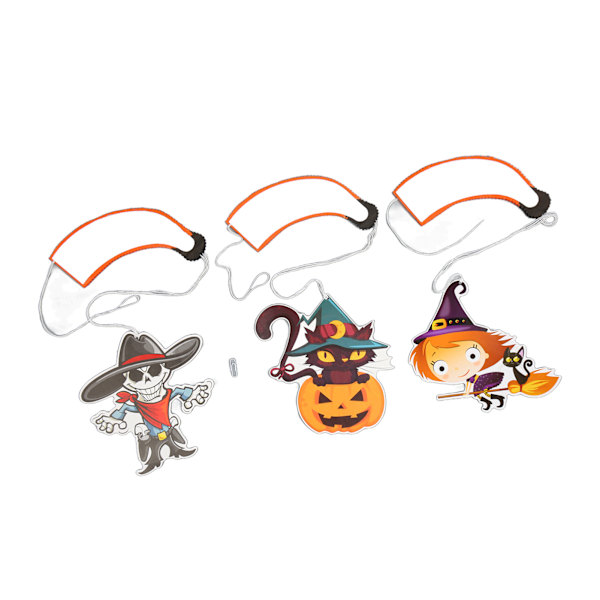3 kpl Halloween-paperiripustuskoristetta, kurpitsa, pääkallo, noita, Halloween-paperiripustuslyhty, DIY-ripustuskoriste