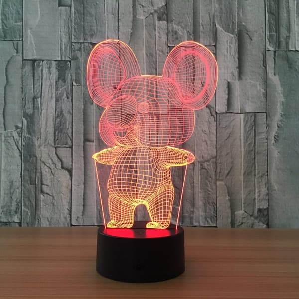3D Koala Natlampe Dyrelampe Touch Switch Bord Skrivebord Opt