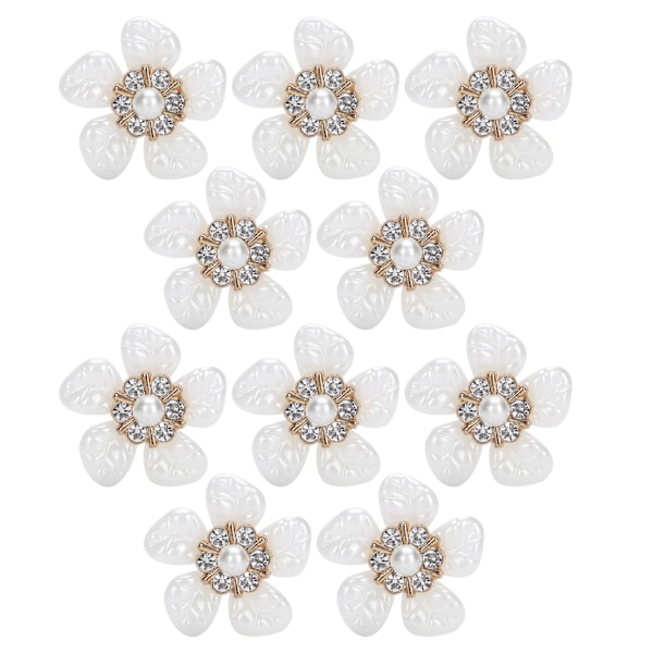 10 stk Imitasjon Perle Blomsterformet Knapp DIY Anheng Bryllupsdekorasjon HårtilbehørRhinestones Kunstig Perle Blomst