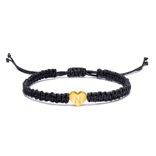 Wekity 18K Guld Initial A Bokstav Hjärta Charm Armband för Kvinnor