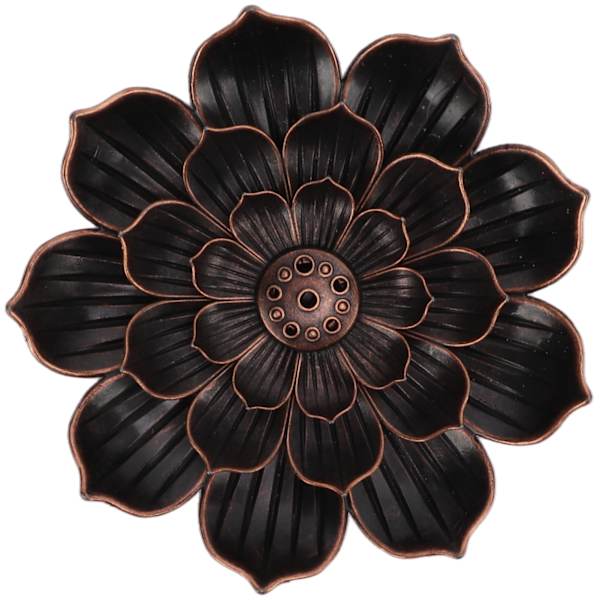 Røgelseholder i metal, 3 lag, unikt orientalsk look, lotus røgelsebrændere til meditationsrum, yogarum