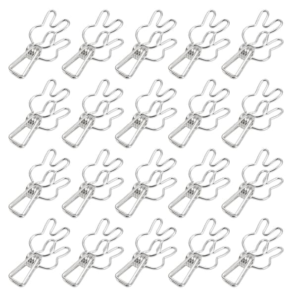 20 stk klips Multipurpose Multifunction Elektroplettering Hul Metall Binder Sterk FjærklipsSølv