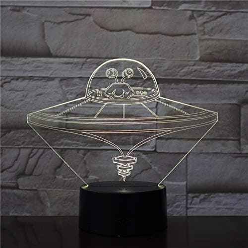 Led Romskip UFO 3D Nattlys, Barn Nattlys 16-Farger