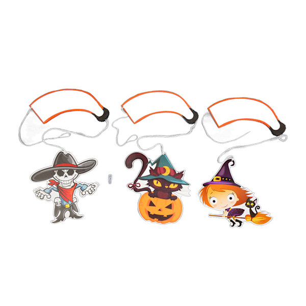3 kpl Halloween-paperiripustuskoristetta, kurpitsa, pääkallo, noita, Halloween-paperiripustuslyhty, DIY-ripustuskoriste