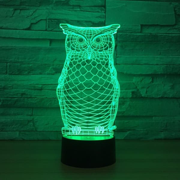 3D Ugle Ørn Natlampe Illusion 7 Farveskiftende Touch