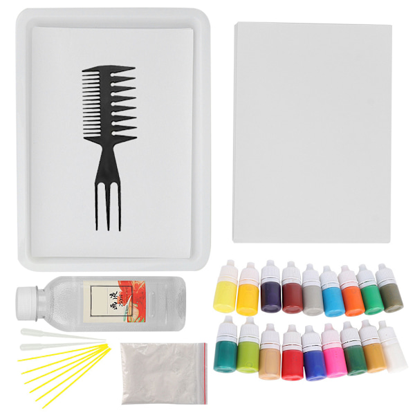 Vattenmarmorering Mineralpigment i PVC-flaska för Ebru Art Tool för barn (A4 18 färger 6 ml)