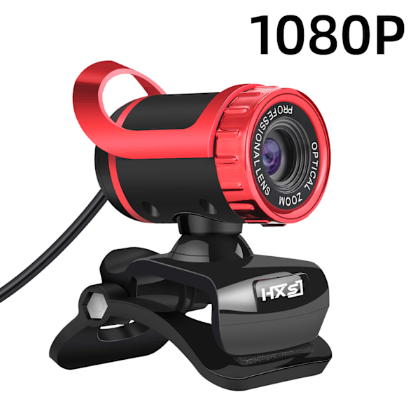 1080p-datornskamera med inbyggd mikrofon som stöder videosamtal, HD W B