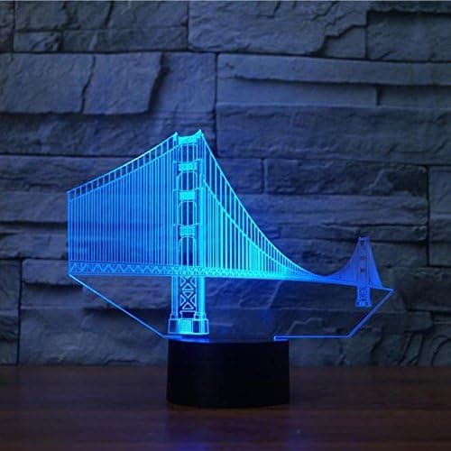 3D Golden Gate Bridge Natlampe Touch Bord Skrivebord Optisk I