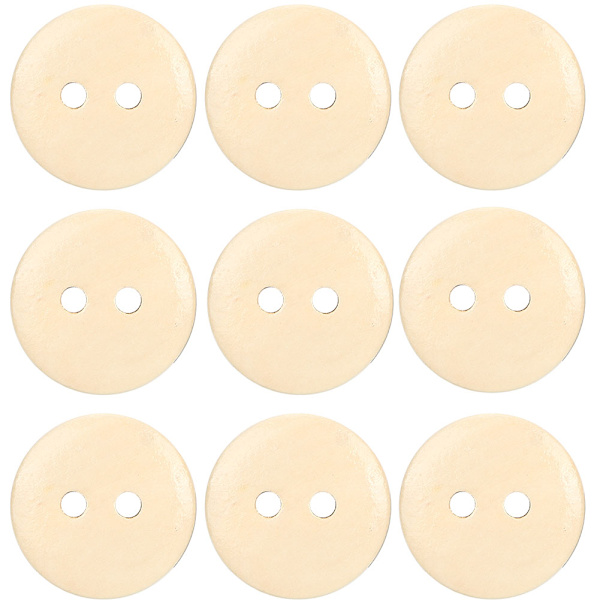 100 st träknappar cirkulär träfärg DIY tillbehör sömnad 2-håls knapp 1,5 cm