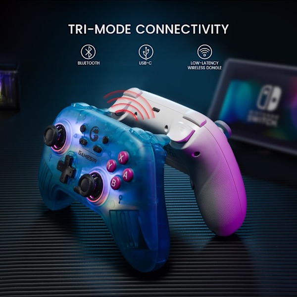 Nova trådløs Switch Pro-controller til Switch/Lite/OLED, Switch-controllere med Hall Effect JoySticks, RGB LED, 1200mAh genopladelig, Turbo,Program Nova(Green)