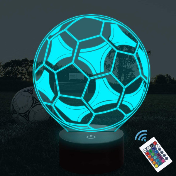 Barn 3D fotbollslampa Fotboll Nattljus Optical Illusion La