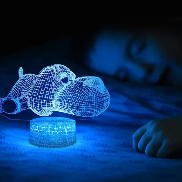 Hund 3D Illusion Lampe, 3D Natlampe Gave til Børn