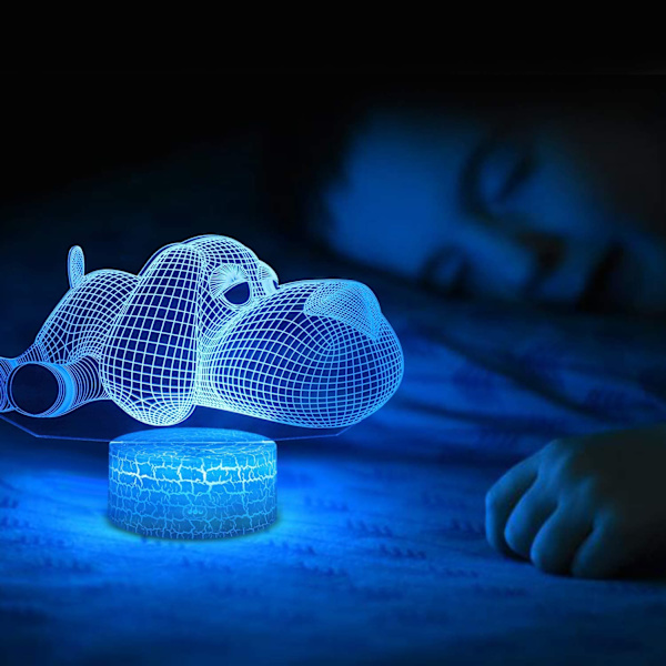 Hunde 3D Illusionslampe, 3D Nattelys Gave til Barn