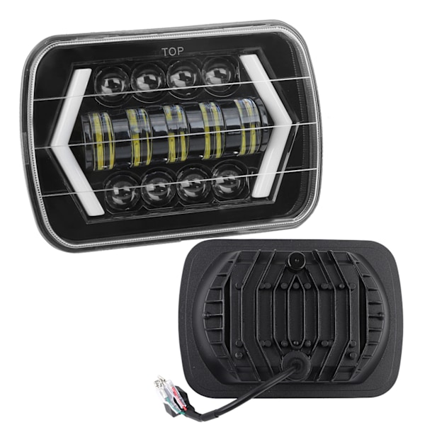 300W 7 tommers LED-bilfrontlys i aluminiumskall, firkantet, passer til Jeep Wrangler