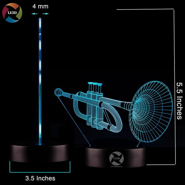 3D Optisk Illusions Natlampe - 7 LED Farveskiftende Lampe